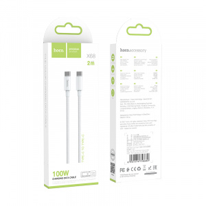 HOCO X68 Серебряный кабель PD100W (TYPE-C-TYPE-C) 1м