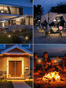 Светильник садовый на солнечной батарее уличный Факел Огонек OG-LDP30