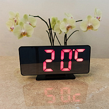 Часы электронные настольные от сети с будильником и термометром VST 888-1 Красные