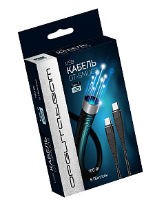 Орбита OT-SMU03 Черный кабель PD100W (TYPE-C - TYPE-C) 1.2м