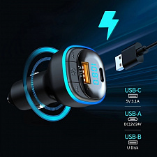 FM-модулятор трансмиттер автомобильный с Bluetooth TDS TS-CAF23