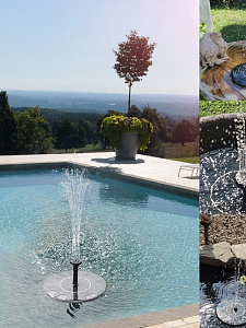 Фонтан садовый на солнечной батарее 18 см, 250м3/час Огонёк OG-HOG09