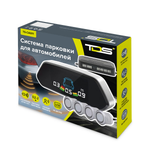 Парктроник автомобильный система парковки 4 датчика и дисплей TDS TS-CAS11 Черный