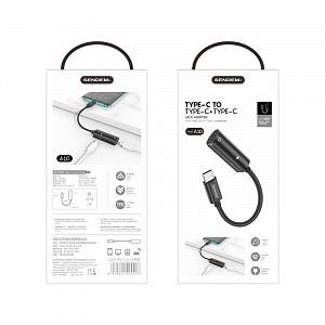 SENDEM A10 переходник аудио (штекер TYPE-C - гнездо TYPE-C/гнездо TYPE-C) 14см