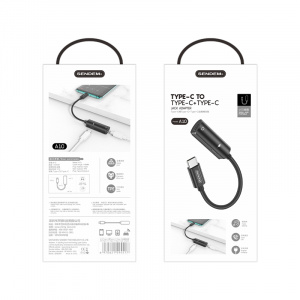 SENDEM A10 переходник аудио (штекер TYPE-C - гнездо TYPE-C/гнездо TYPE-C) 14см