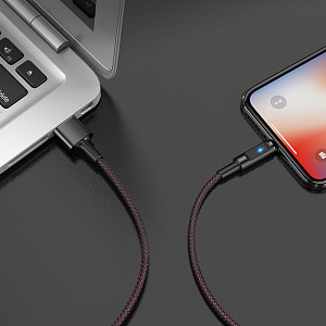 HOCO U47 Черный кабель USB 2.4A (iOS Lighting) 1.2м