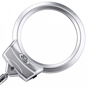 Лупа настольная с подсветкой на гибкой ноге с прищепкой Орбита INL38