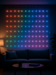 Гирлянда штора интерьерная, умная Bluetooth 3х3 м, ARGB Огонёк OG-LDG26