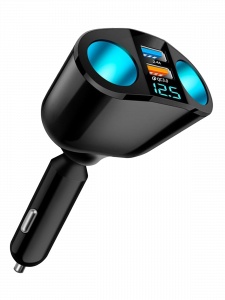 Разветвитель прикуривателя автомобильный на 2 гнезда + 2*USB TDS TS-CAU68A