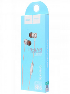 HOCO M16 Серебро наушники вакуум - гарнитура (3.5мм)