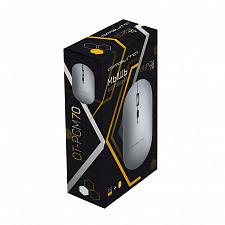 Орбита OT-PCM70 Серебряная мышь беспроводная (USB/Bluetooth,аккум)