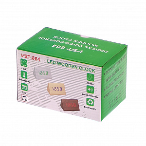 VST 864-1 Красные часы настольные (ЧЕРНЫЕ)(без блока)