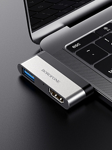BOROFONE DH2 переходник (гнездо HDMI/USB - штекер Type-C)