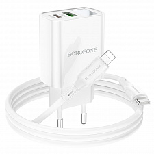 BOROFONE BA78A Белый ЗУ с USB/PD + кабель IOS Lighting - Type-C 1м (QC3.0+PD20W,3000mA)