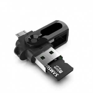 Орбита OT-SMA25 переходник OTG (штекер USB/TF - штекер microUSB)(УПАКОВКА 20ШТ)