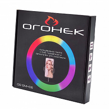 Кольцевая лампа RGB со штативом, пультом 26см Огонёк OG-SMH06