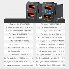 Розетка питания на 2 USB гнезда12-24В TDS TS-CAU56 Зеленая