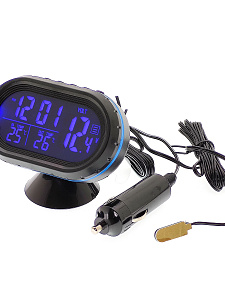 Часы автомобильные с подсветкой, вольтметром и термометром VST 7009V-5