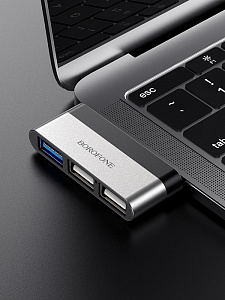BOROFONE DH1 переходник (гнездо USB3.0/2.0/2.0 - штекер Type-C)