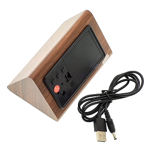 VST 864-1 Красные часы настольные (ТЕМНО-коричневые)(без блока)