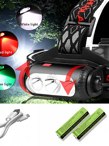 Патриот PT-FLG29 фонарь налобный (4L, 2*18650)