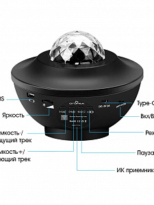 Световая установка Диско шар с лазером звёздное небо Огонёк OG-LDS30
