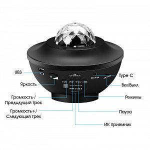 Световая установка Диско шар с лазером звёздное небо Огонёк OG-LDS30