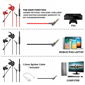 KADUM GM-A1 Красные игровая гарнитура для смартфонов