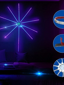 Светодиодная Bluetooth лента Фейерверк с пультом Огонёк OG-LDL39 30см
