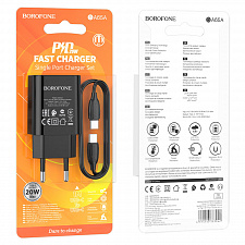 BOROFONE BA65A Черный ЗУ с TYPE-C + кабель Type-C - Type-C 1м (PD20W,3000mA)