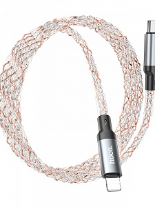 HOCO U112 Серый кабель PD20W (iOS Lighting-TYPE-C) 1м LED