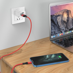 BOROFONE BU30 Красный кабель USB 2.4A (iOS Lighting) 1.2м