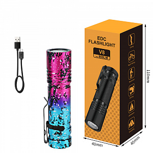 BORUIT V8 Голубой/Фиолетовый фонарь ручной