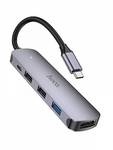 HOCO HB27 концентратор USB (3*USB, PD60W, HDMI)