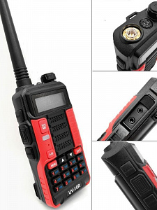 Рация Baofeng UV-10R 10W с гарнитурой черная