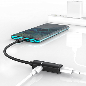 SENDEM A10 переходник аудио (штекер TYPE-C - гнездо TYPE-C/гнездо TYPE-C) 14см