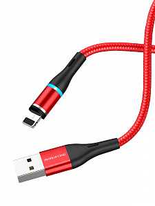 BOROFONE BU16 Красный кабель магнитный USB 2.4A (iOS Lighting) 1.2м