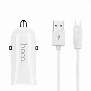 HOCO Z12 ЗУ авто USB + кабель Micro USB (5B,2400mA)