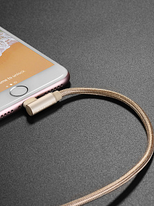 BOROFONE BX26 Золото кабель угловой USB 2.4A (iOS Lighting) 1м