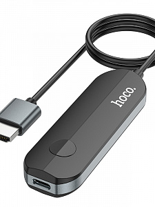 HOCO UA23 Черный Wi-Fi видео видеоадаптер 4К/30Гц (штекер HDMI - гнездо TYPE-C) 0.5м