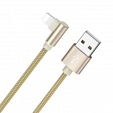 BOROFONE BX26 Золото кабель угловой USB 2.4A (iOS Lighting) 1м