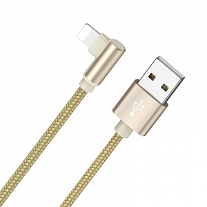 BOROFONE BX26 Золото кабель угловой USB 2.4A (iOS Lighting) 1м