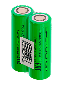 Аккумулятор 26650, 4000мАч, плоский пин, 2шт Орбита