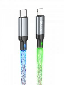 HOCO U112 Серый кабель PD20W (iOS Lighting-TYPE-C) 1м LED