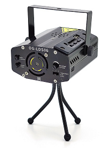 Лазерная световая установка для дома 2 в 1 с MP3 Огонёк OG-LDS06 Черная