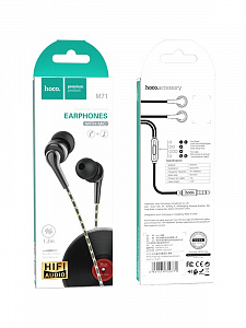 HOCO M71 Черные наушники вакуум - гарнитура (3.5мм)
