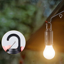 Фонарь кемпинговый 2шт с карабином, лампочка аккумуляторная на солнечной батареи Следопыт ST-FLK01