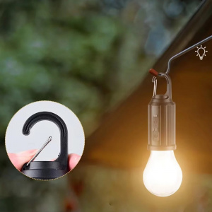 Фонарь кемпинговый 2шт с карабином, лампочка аккумуляторная на солнечной батареи Следопыт ST-FLK01