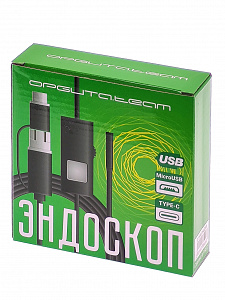 Эндоскоп, гибкая камера для смартфона и ПК с подсветкой 2м, Орбита OT-SME14