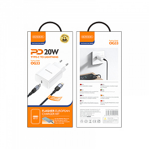 SENDEM OG33 ЗУ с TYPE-C + кабель IOS Lightning-Type-C 1.2м (PD20W, 3000mA)